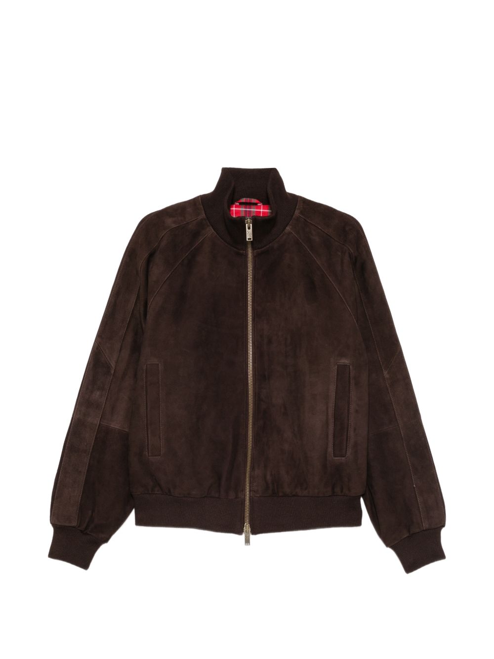 BARACUTA Bomber in pelle scamosciata cioccolato 