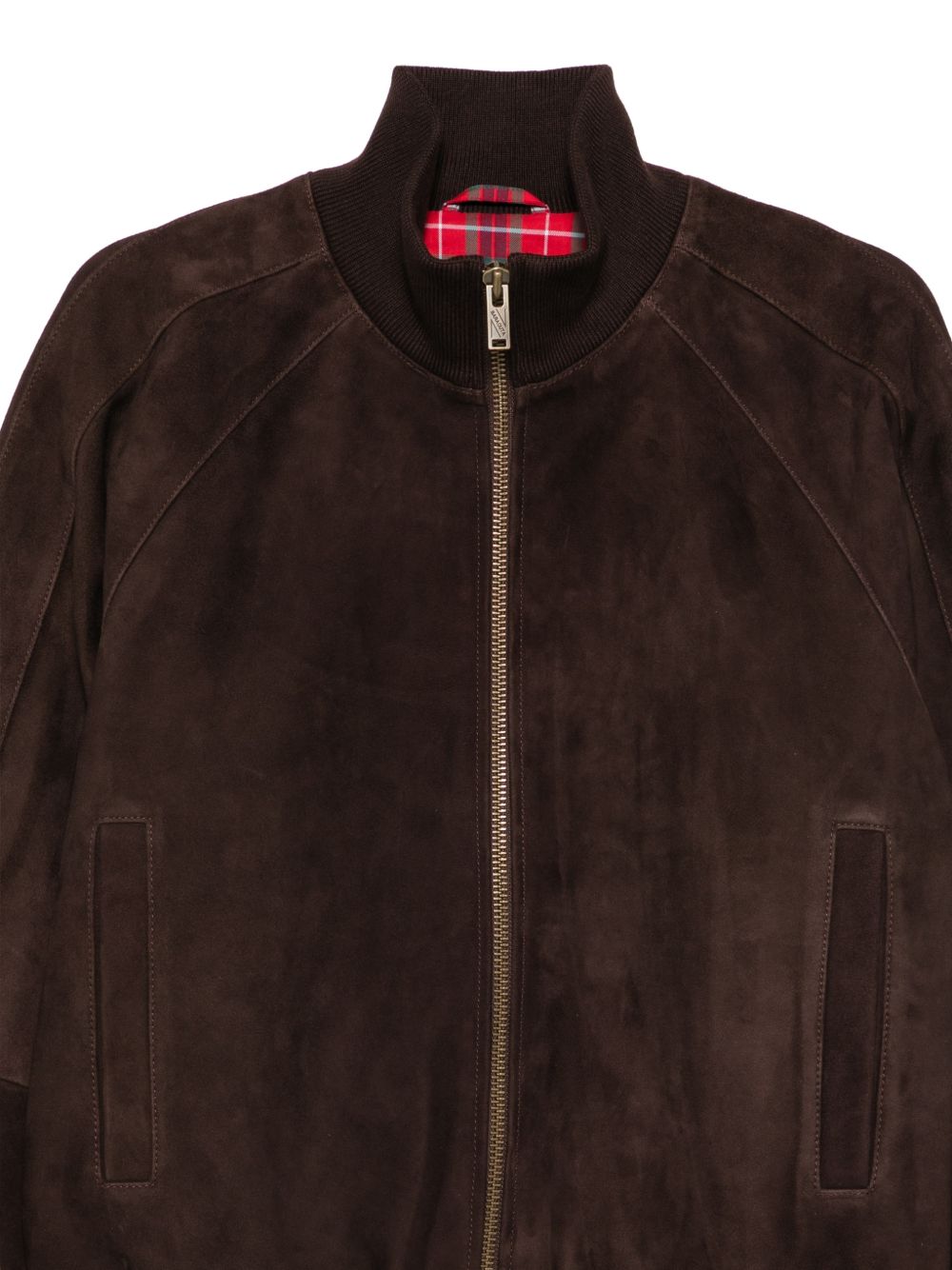 BARACUTA Bomber in pelle scamosciata cioccolato 