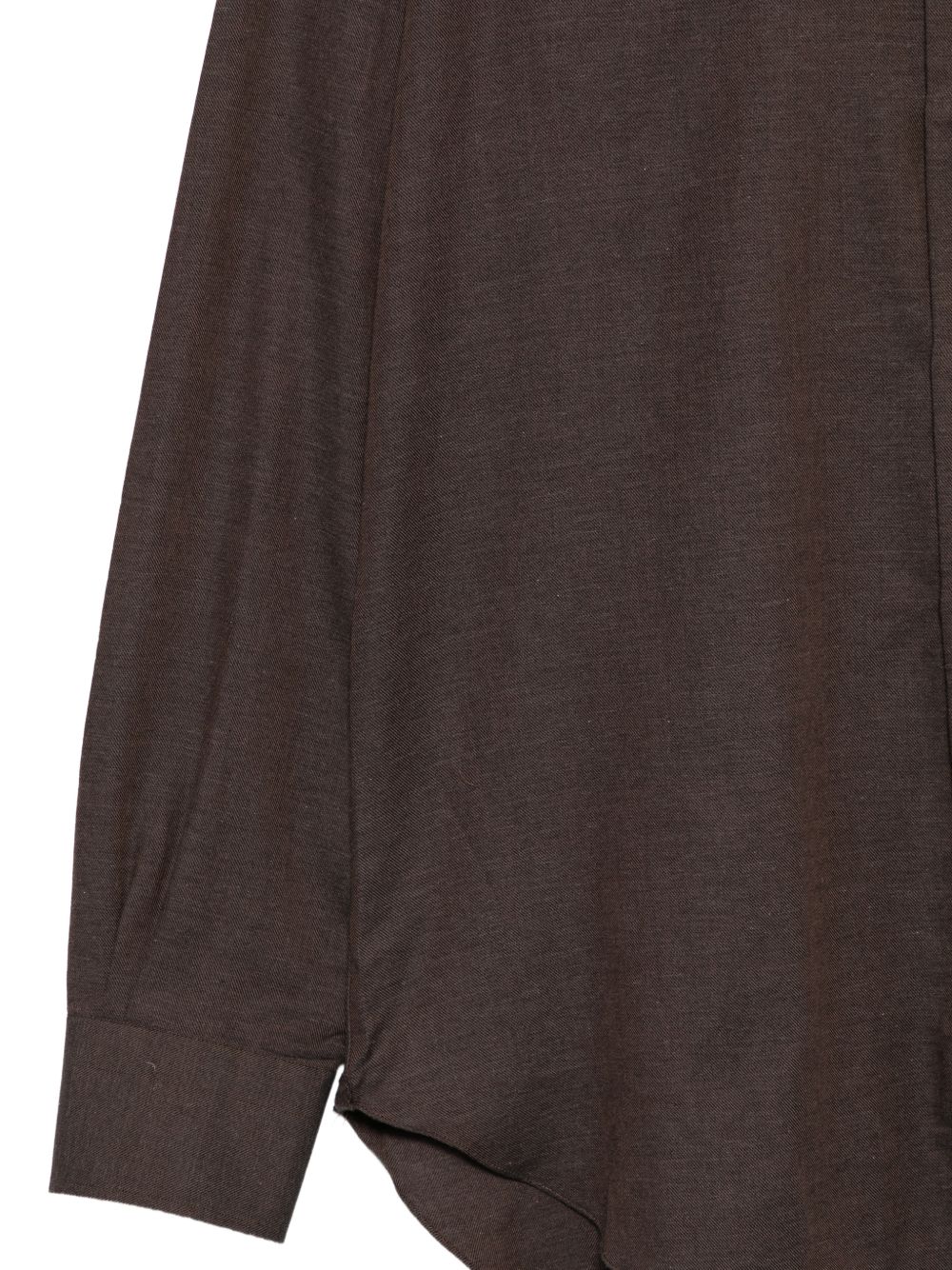 BARBA Camicia marrone a maniche lunghe in cotone 