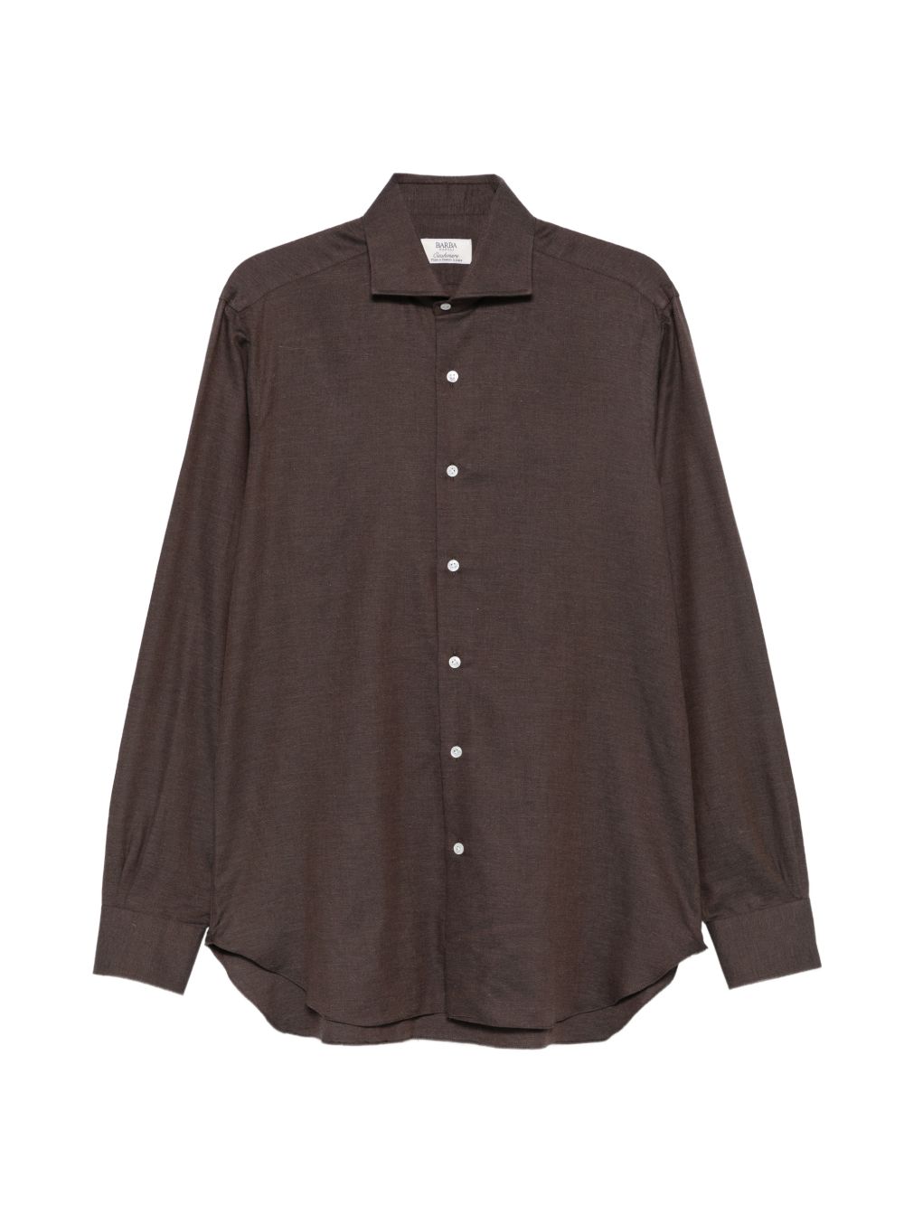 BARBA Camicia marrone a maniche lunghe in cotone 