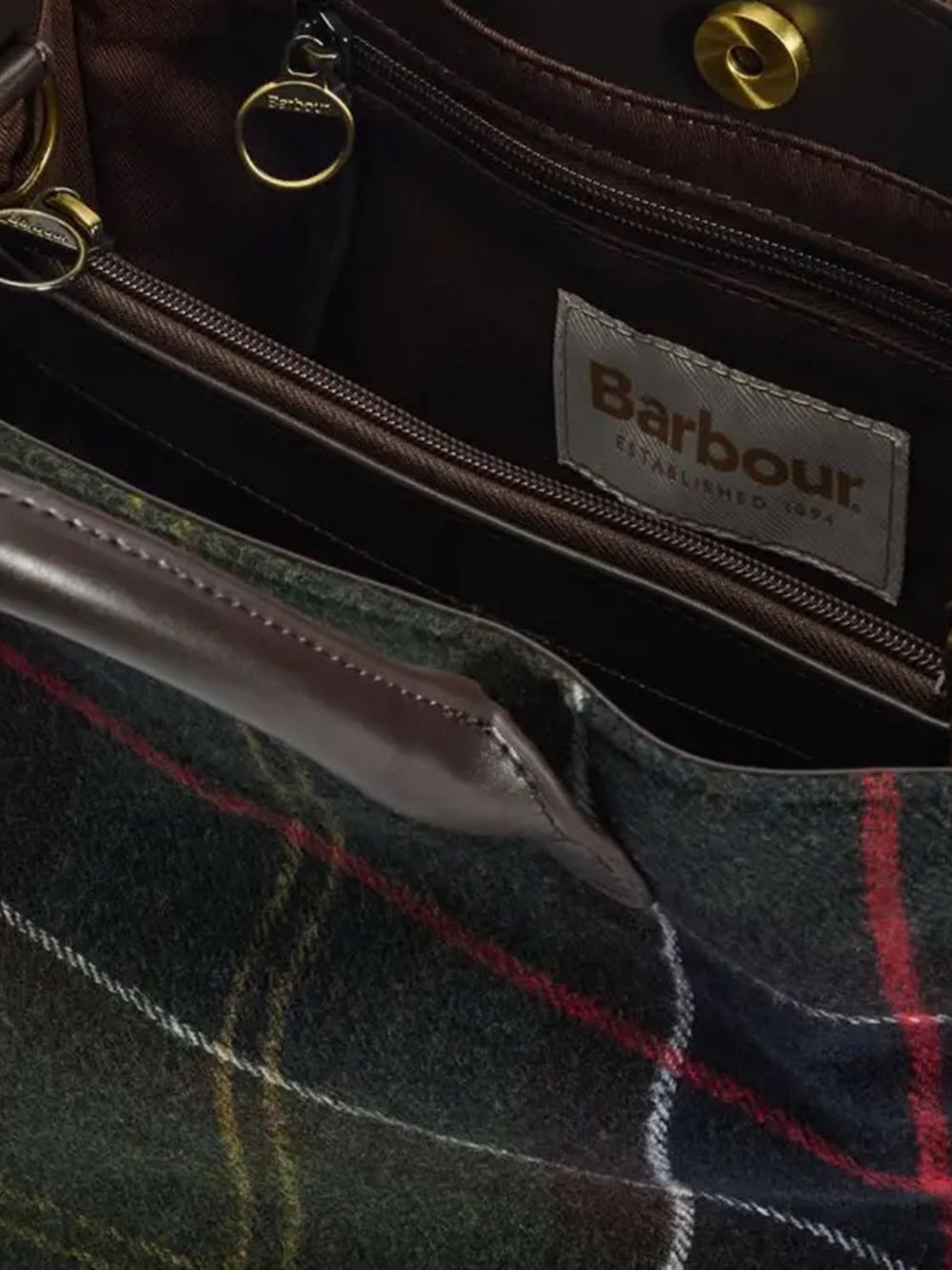 BARBOUR Borsa tote Barrhill in tartan misto lana 