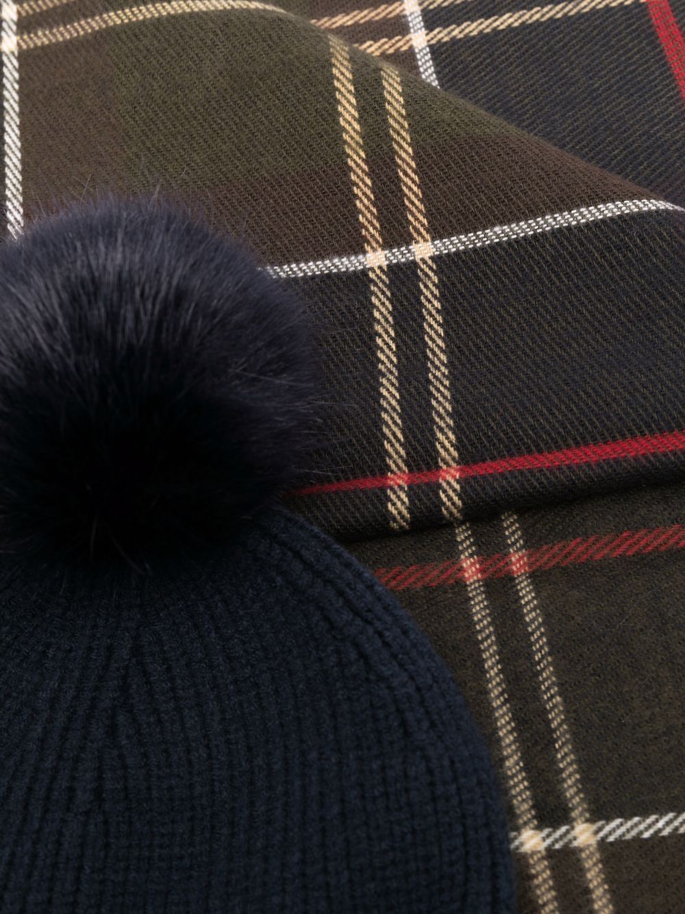 BARBOUR Set regalo berretto Dover e sciarpa Hailes in tartan 