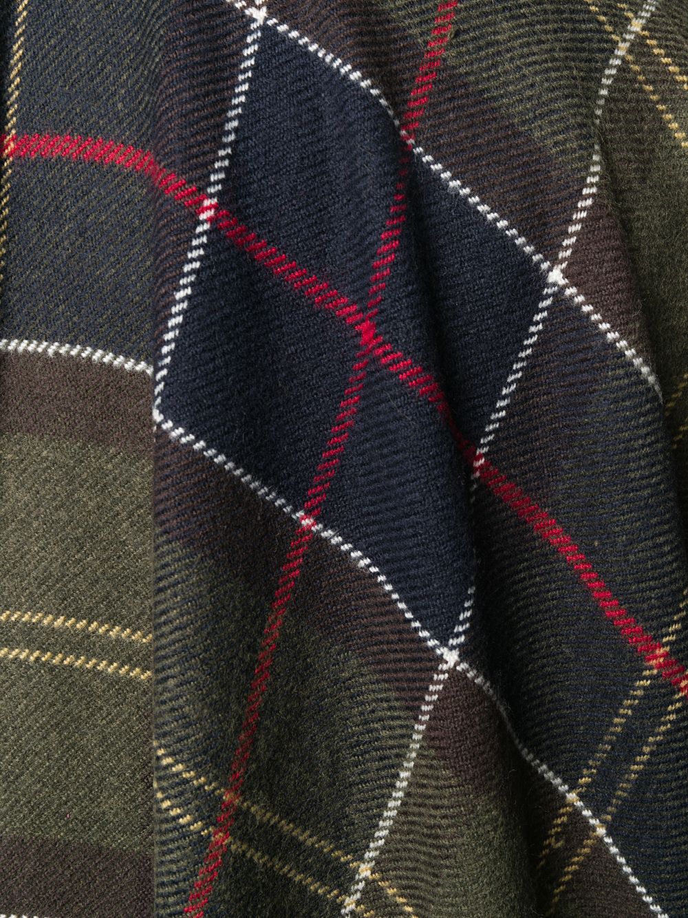 BARBOUR Scialle Staffin Serape in tartan oversize con nappe 