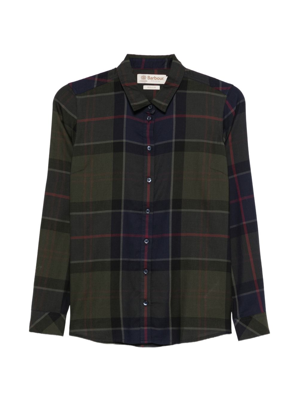 BARBOUR Camicia in cotone tartan marrone 