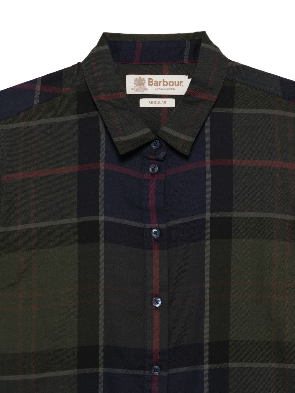 BARBOUR Camicia in cotone tartan marrone 