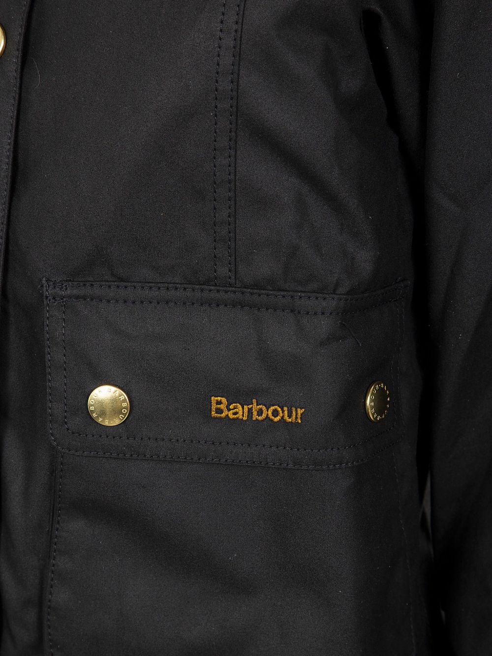 BARBOUR Giubbotto nero con colletto in velluto 