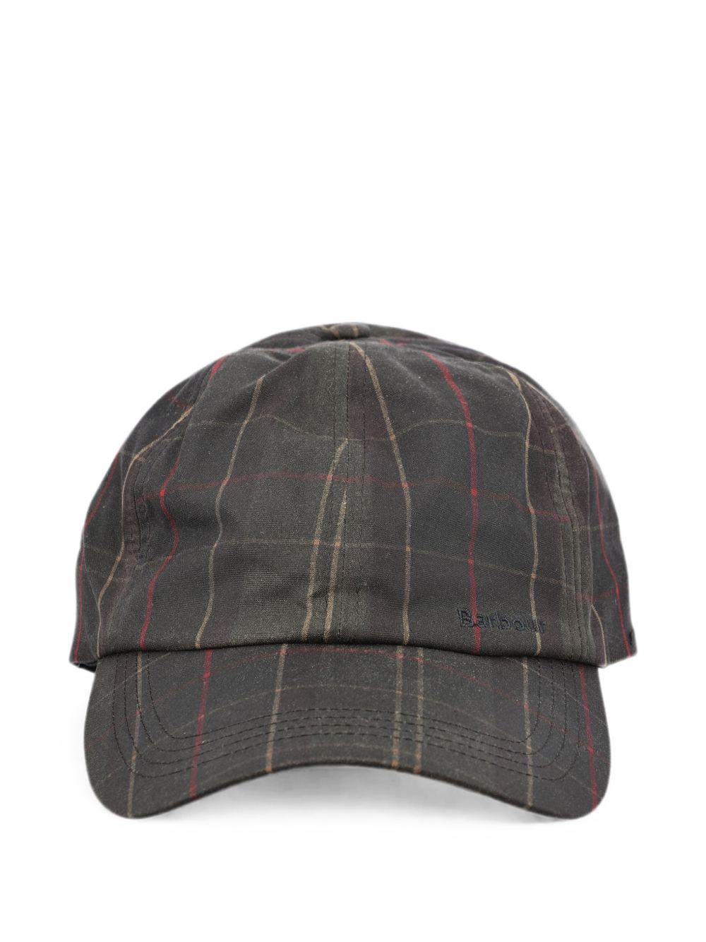 BARBOUR Haydon cappellino in tartan verde 