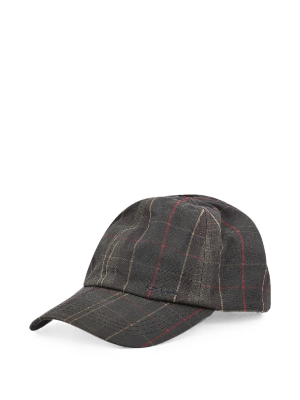 BARBOUR Haydon cappellino in tartan verde 
