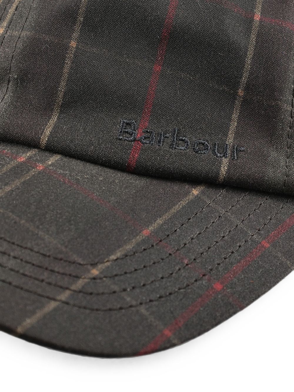 BARBOUR Haydon cappellino in tartan verde 