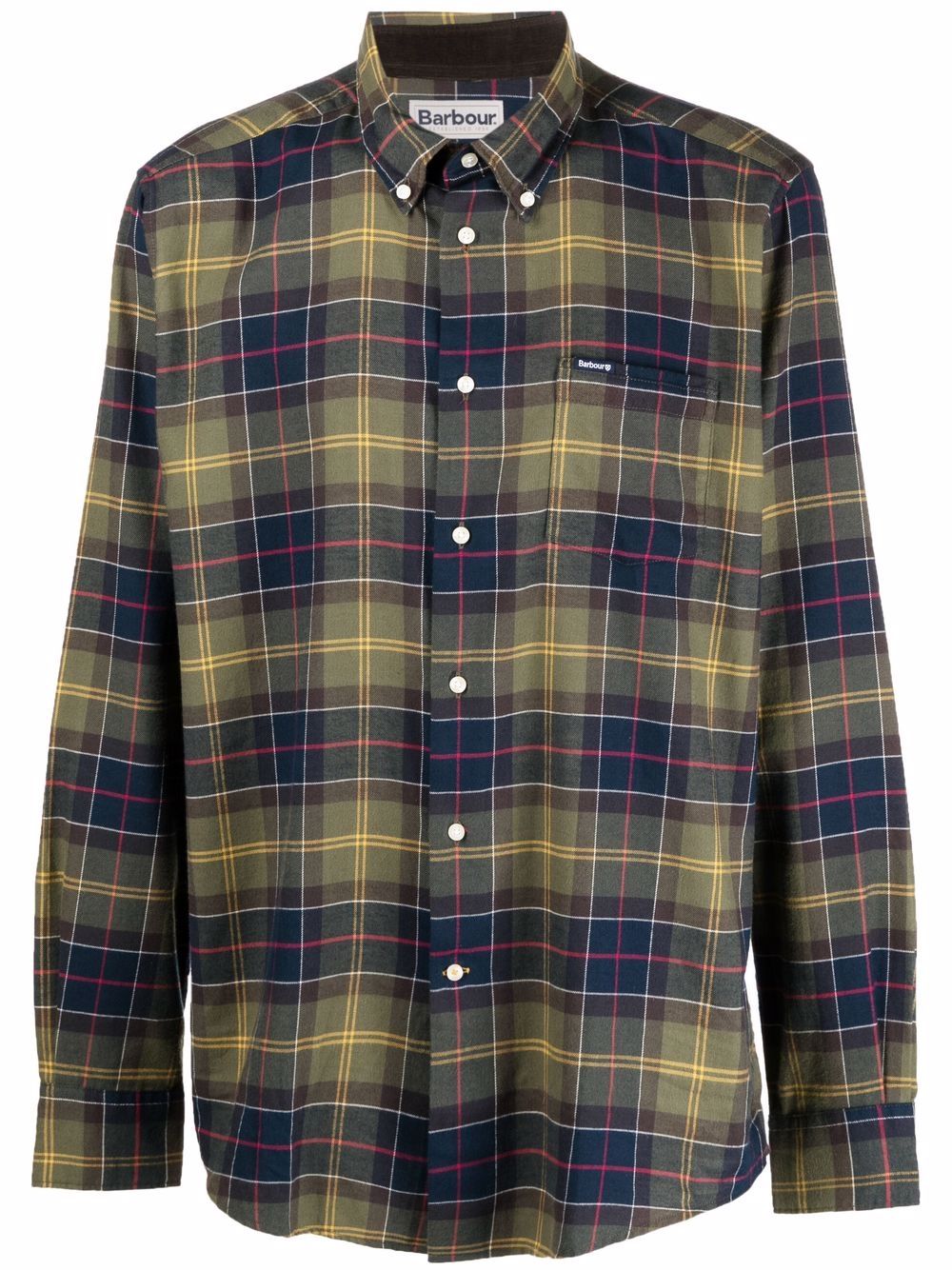 BARBOUR Camicia Fortrose sartoriale in cotone tartan verde 