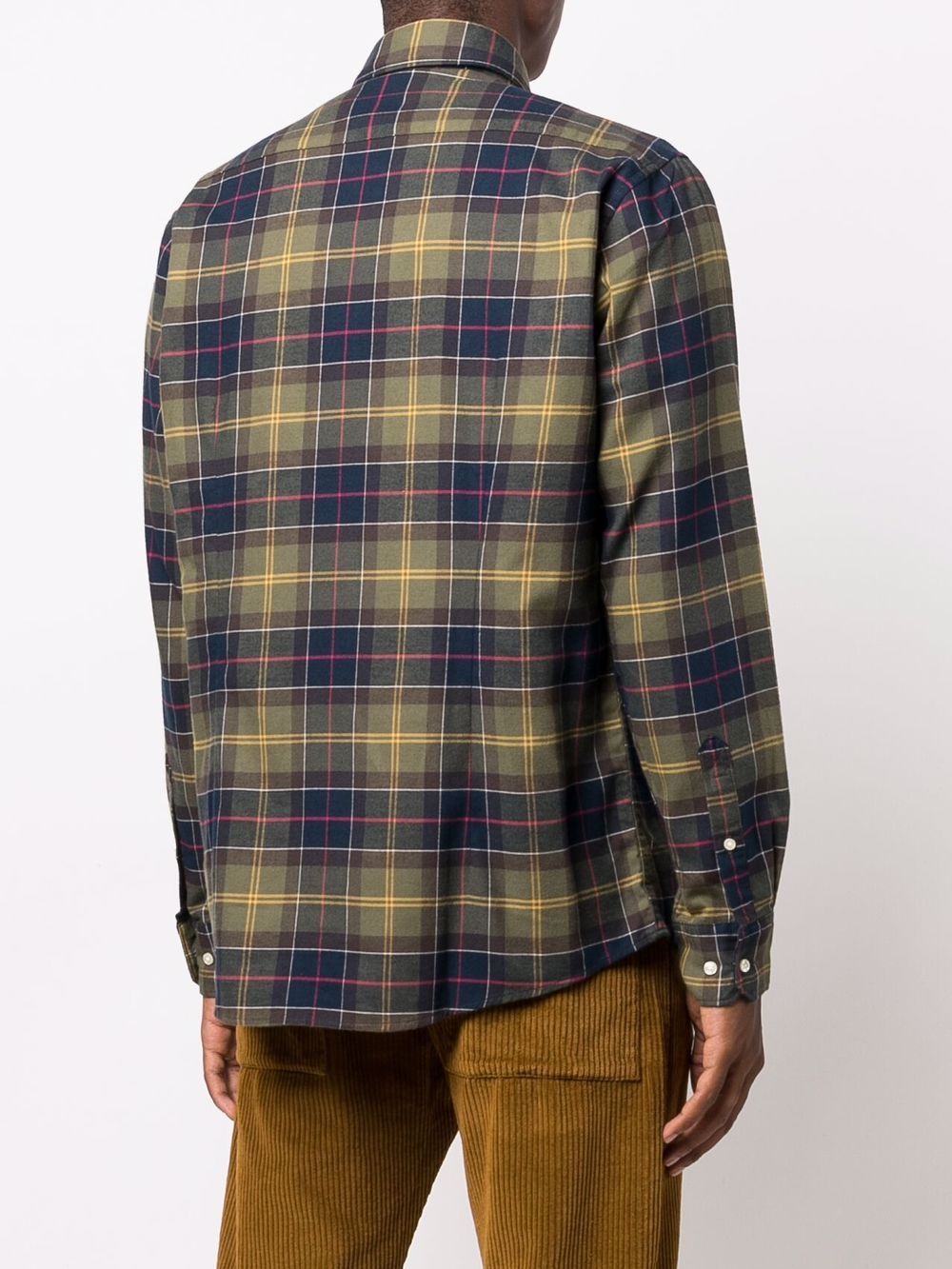 BARBOUR Camicia Fortrose sartoriale in cotone tartan verde 