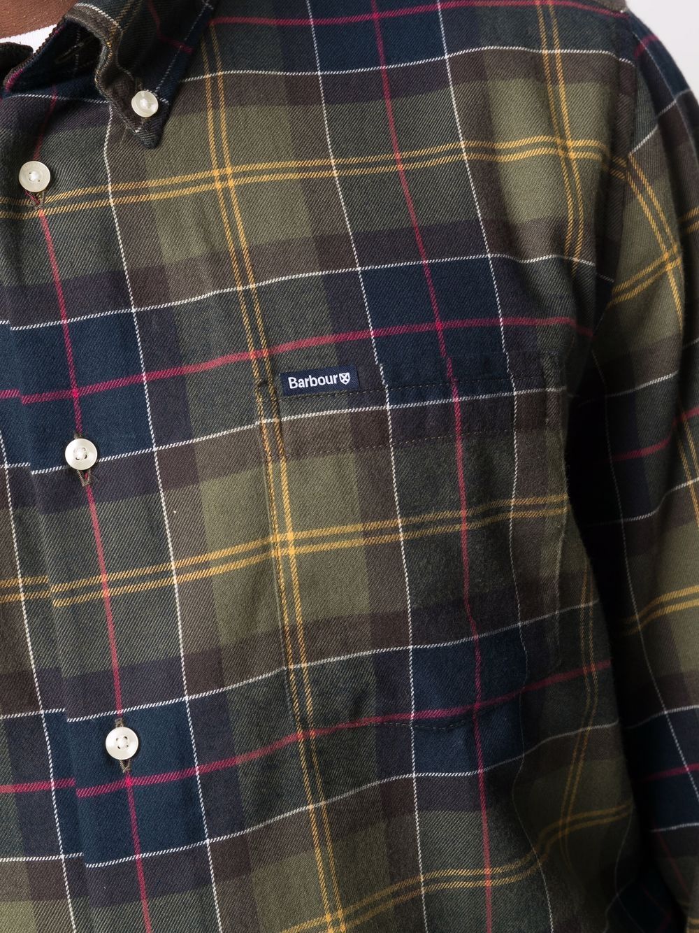 BARBOUR Camicia Fortrose sartoriale in cotone tartan verde 
