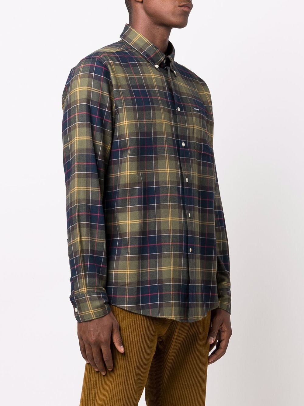 BARBOUR Camicia Fortrose sartoriale in cotone tartan verde 