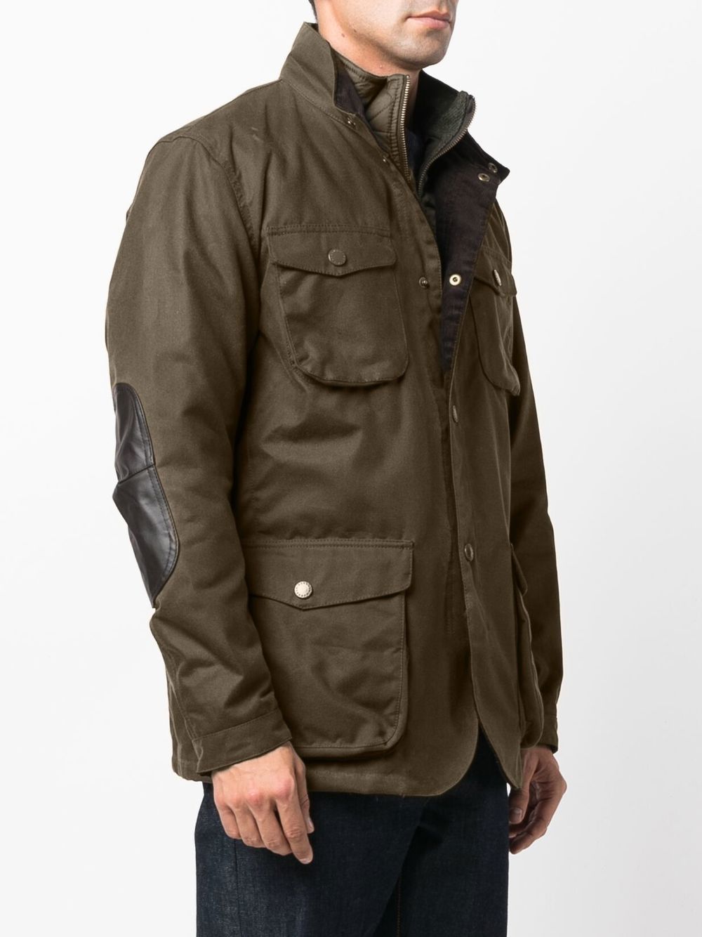 BARBOUR Giacca verde imbottita con tasche e gilet incorporato 
