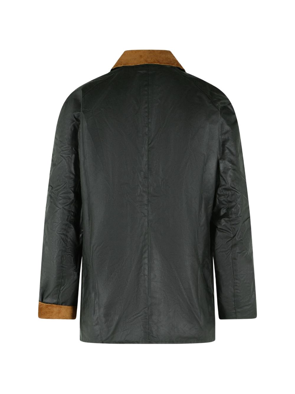 BARBOUR Giacca Festive Ashby Wax Jacket Verde Scuro con Dettagli Beige 