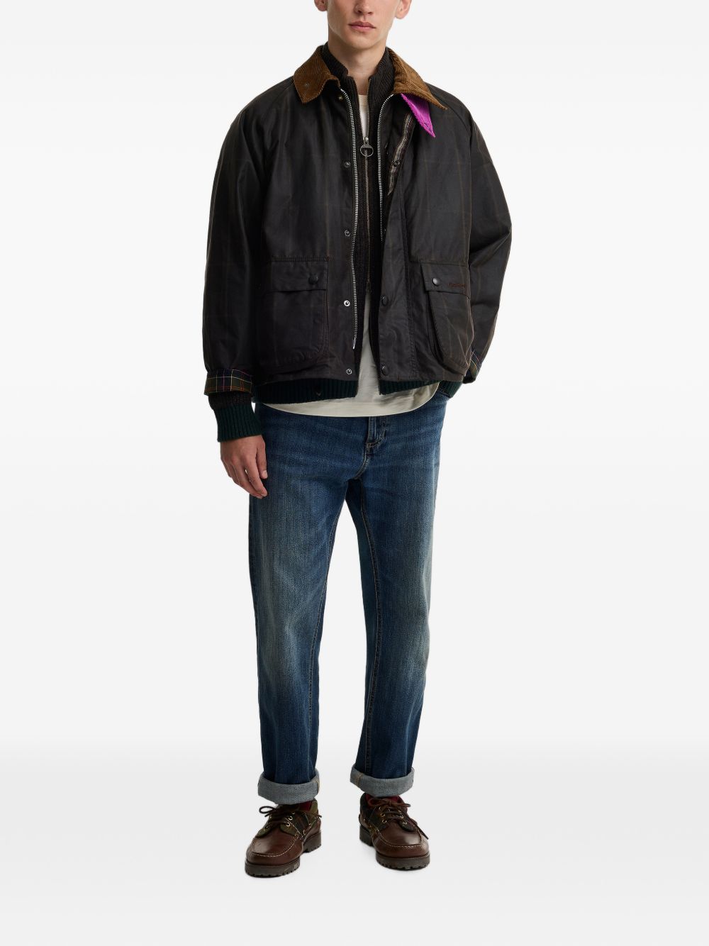 BARBOUR Giacca cerata Transport Windowpane Barbour x Paul Smith 