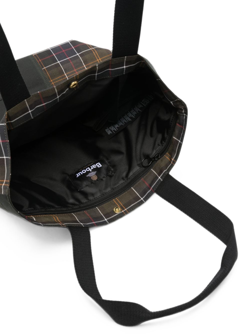 BARBOUR Borsa shopping da uomo in tartan verde 