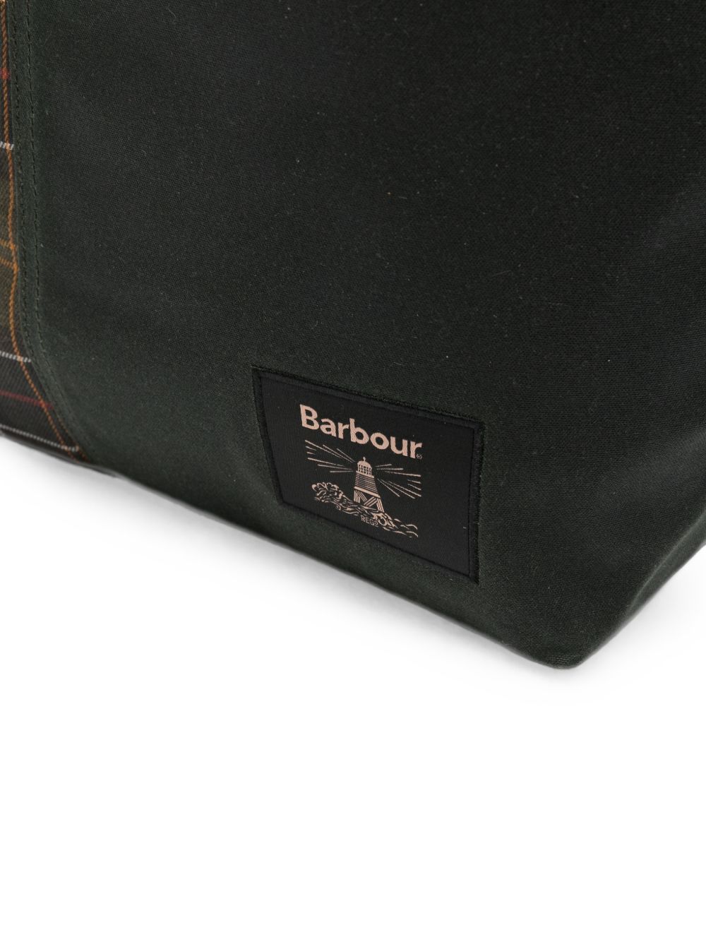 BARBOUR Borsa shopping da uomo in tartan verde 