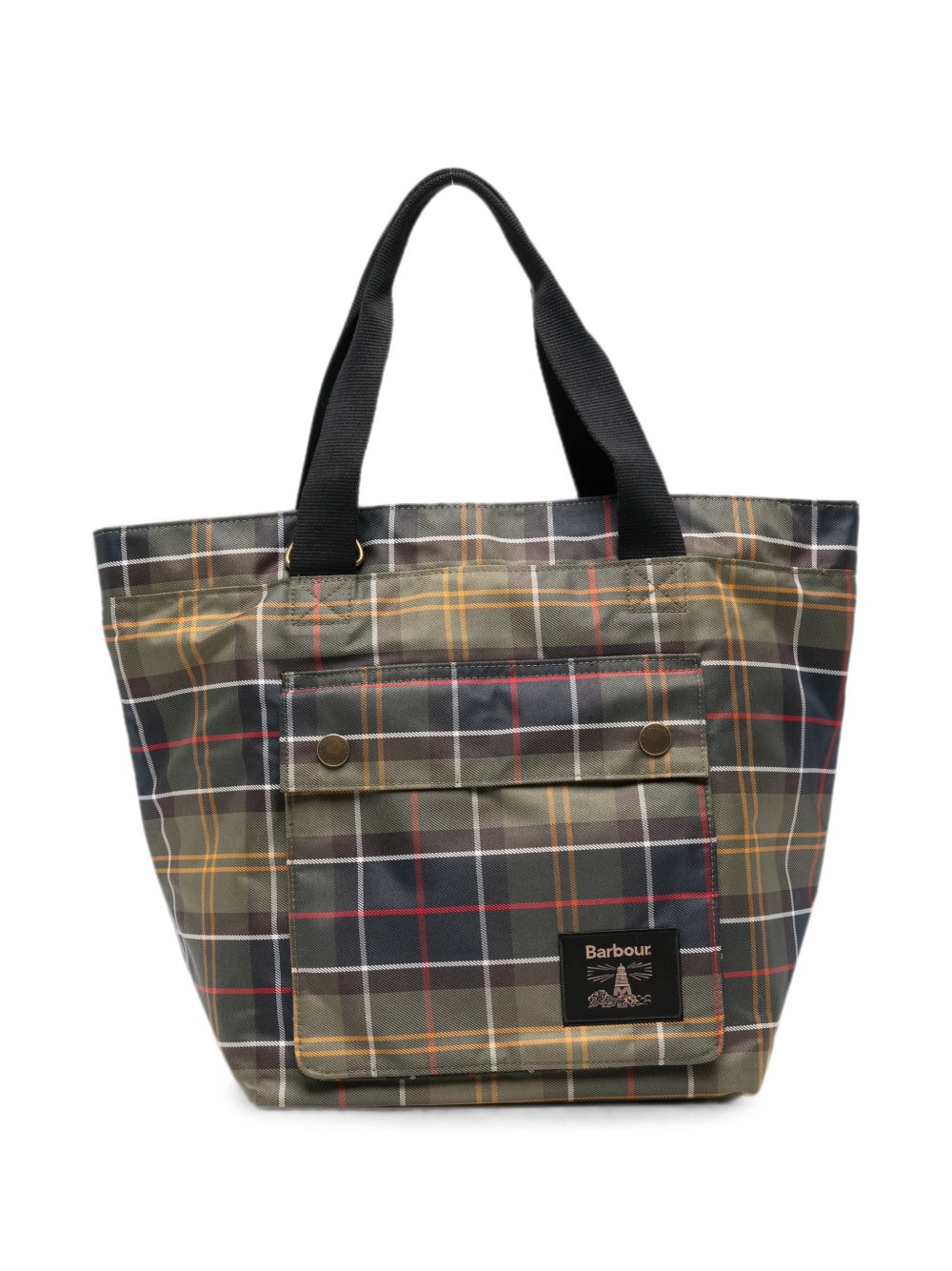 BARBOUR Borsa tote verde capiente in tessuto 