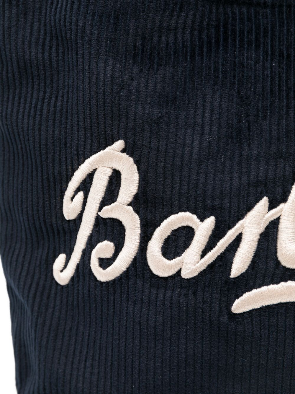 BARBOUR Mini borsa tote Carrick in velluto a coste blu navy 
