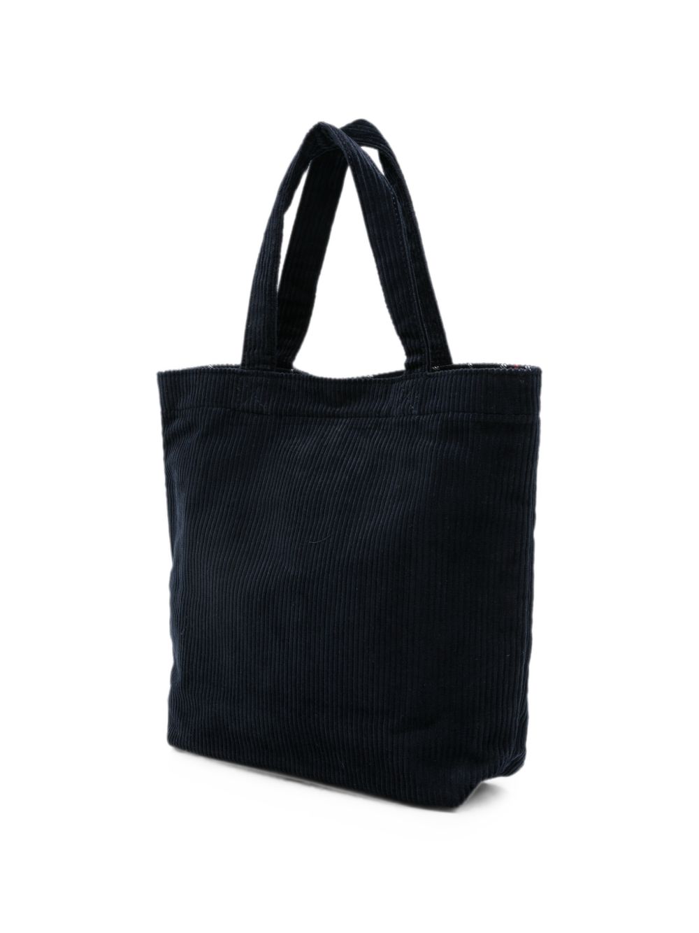BARBOUR Mini borsa tote Carrick in velluto a coste blu navy 