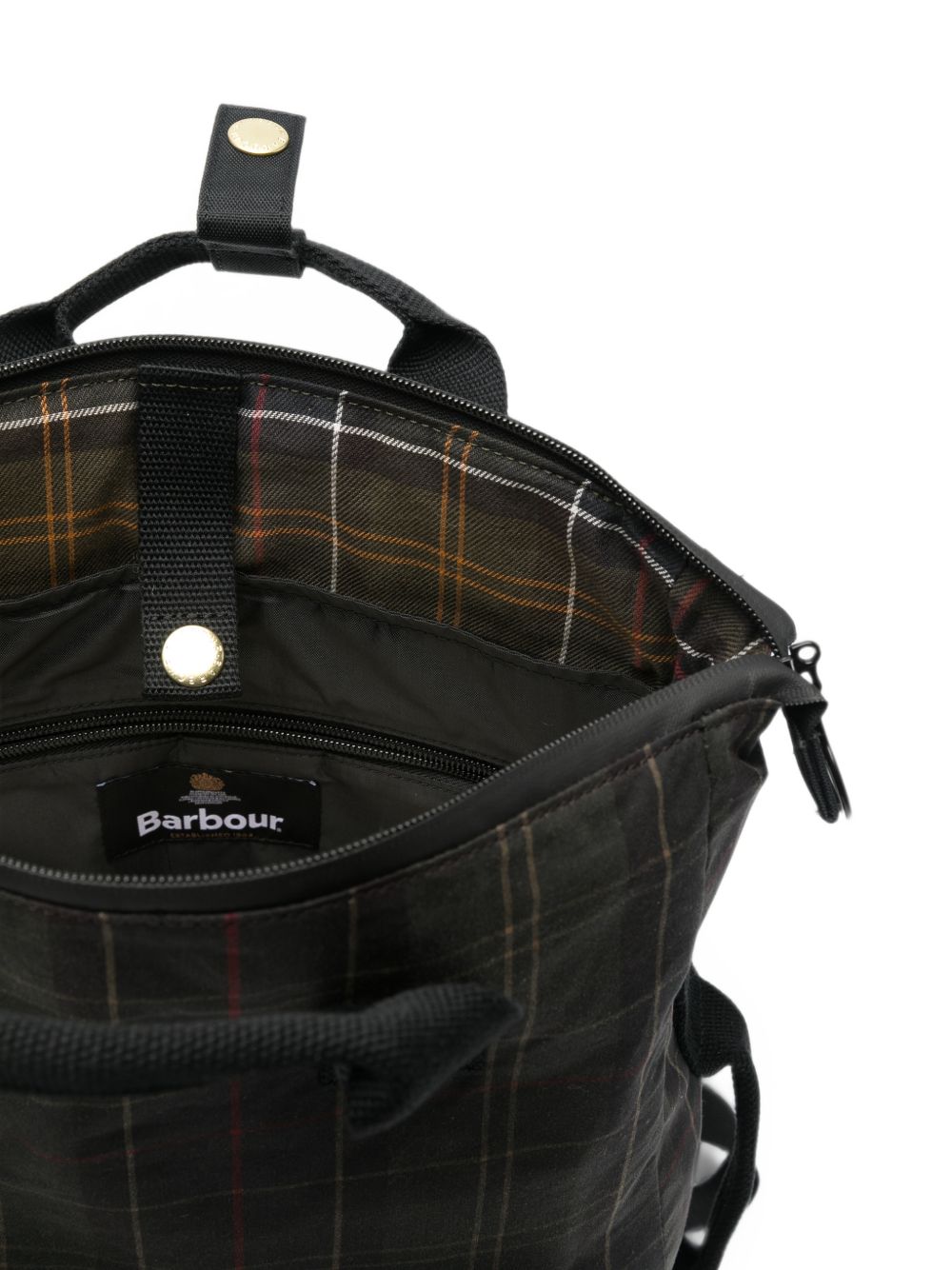 BARBOUR Borsa tote in cotone cerato oliva 