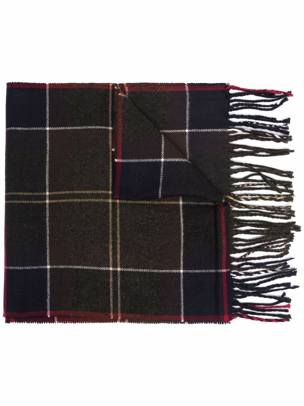 BARBOUR Sciarpa Galingale in tartan con nappe 