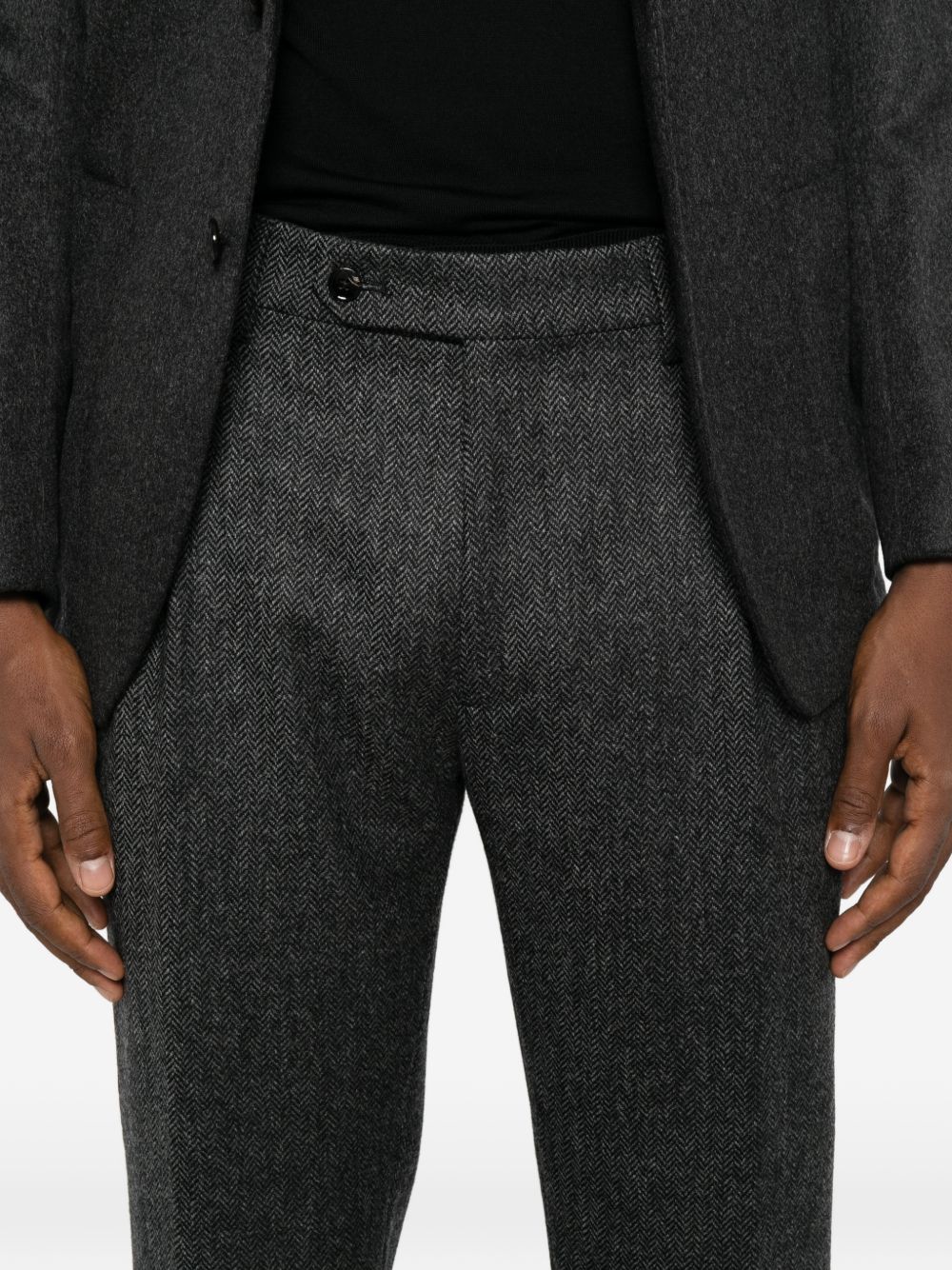BERWICH Pantaloni grigi in lana con pinces 