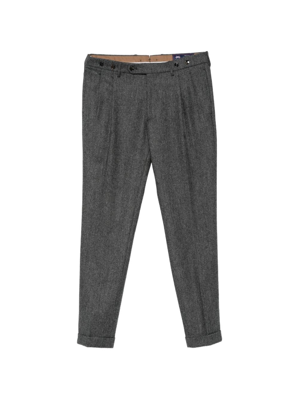 BERWICH Pantaloni grigi in lana con pinces 