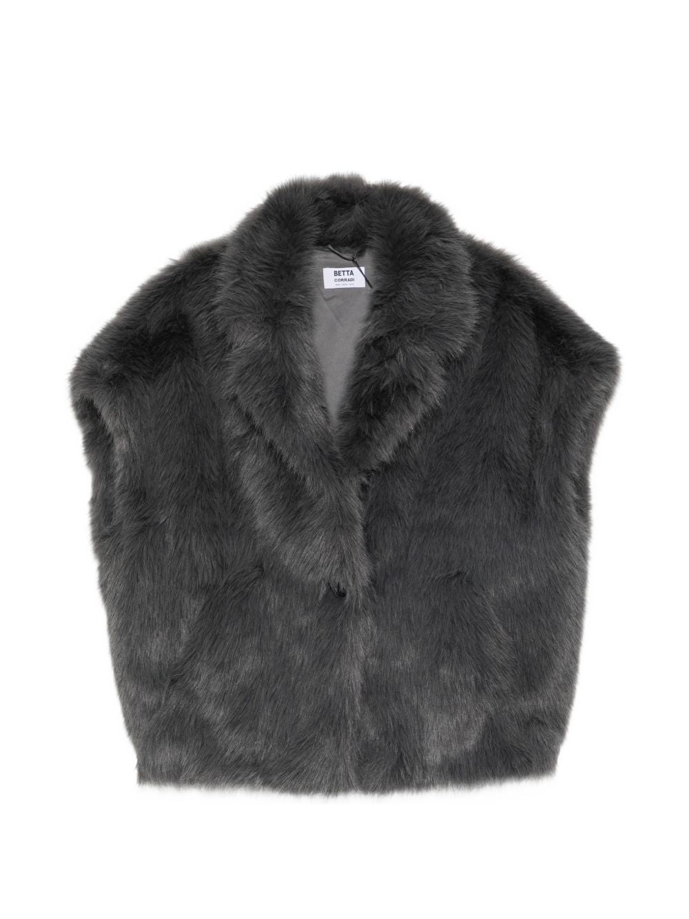 BETTA CORRADI Gilet grigio in ecopelliccia 