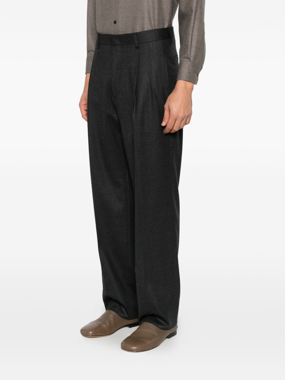 BE ABLE Pantaloni grigi in lana dal taglio casual elegante 