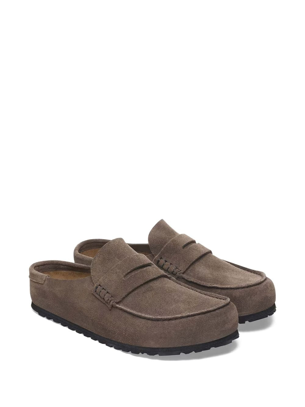 BIRKENSTOCK Sabot Naples Wrapped in pelle scamosciata grigia 