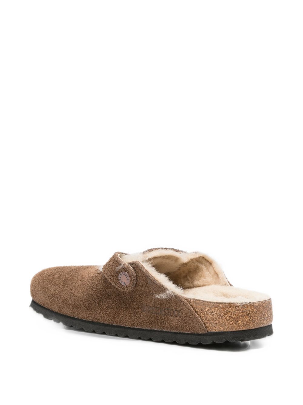 BIRKENSTOCK Sabot Boston marrone con pelliccia interna 