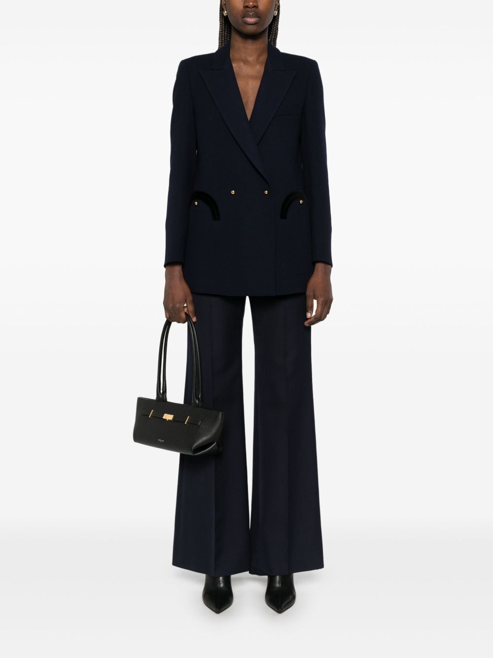 BLAZE Blazer doppiopetto blu in lana vergine con bottoni dorati 