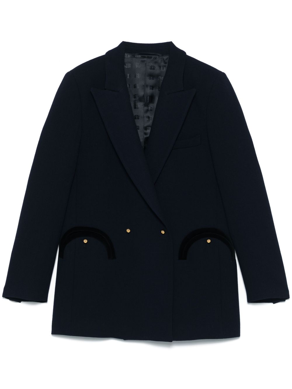 BLAZE Blazer doppiopetto blu in lana vergine con bottoni dorati 