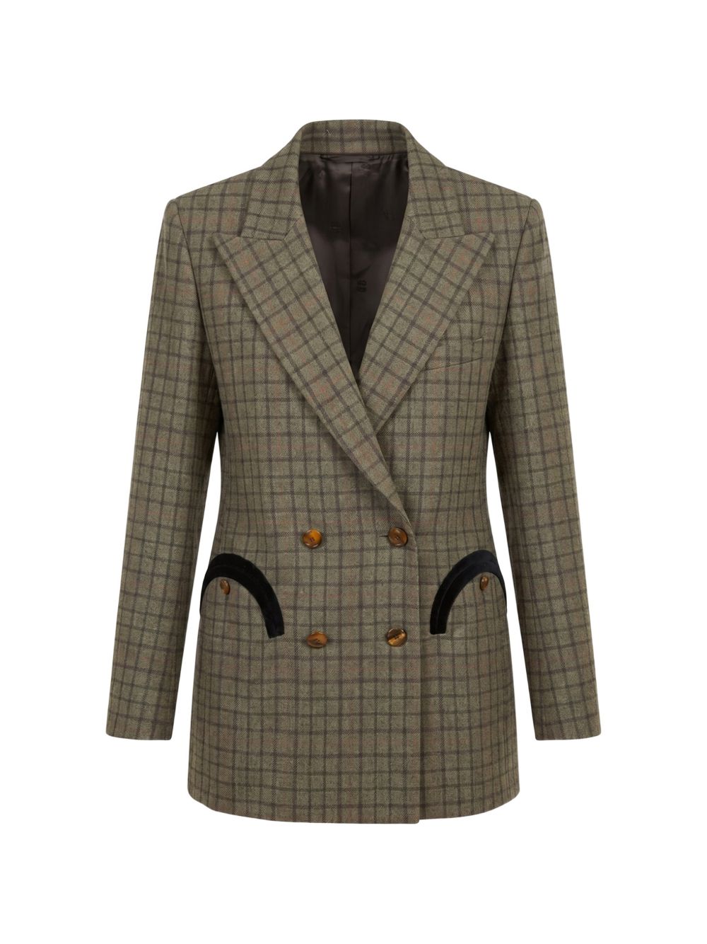 BLAZE Blazer Everyday doppiopetto in lana e cashmere verde mélange 