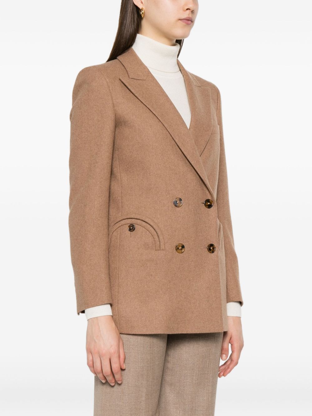 BLAZE Giacca blazer Esse sabbia doppiopetto in lana vergine 