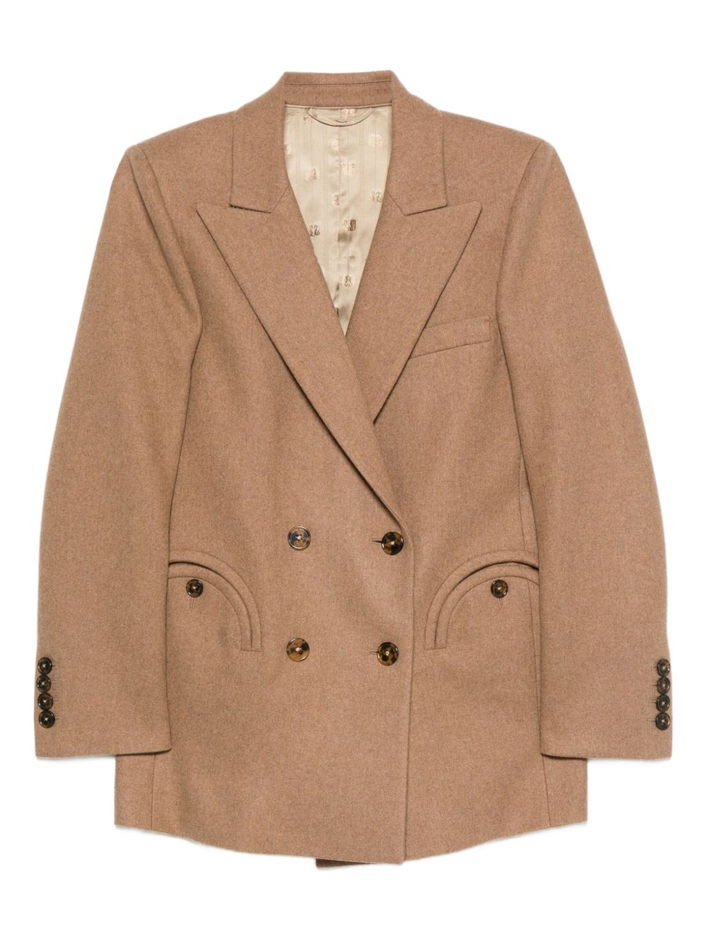 BLAZE Giacca blazer Esse sabbia doppiopetto in lana vergine 