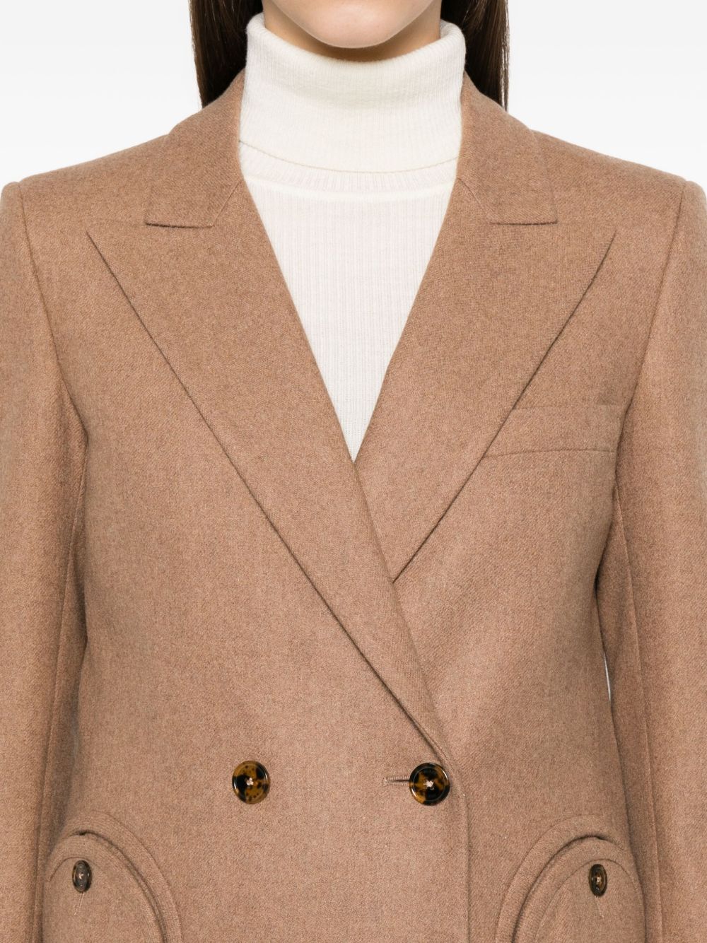 BLAZE Giacca blazer Esse sabbia doppiopetto in lana vergine 