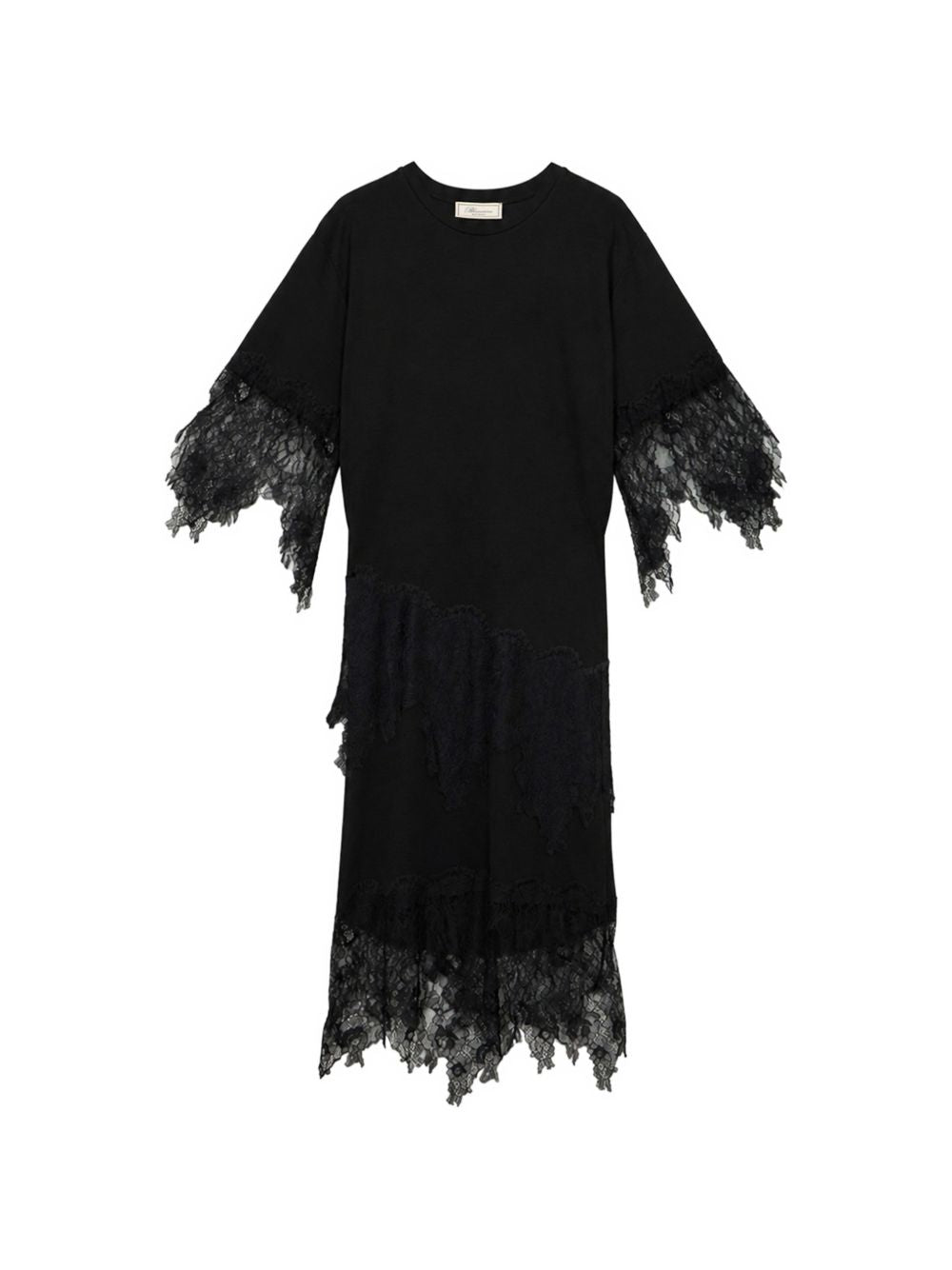 BLUMARINE Abito midi nero con pizzo 