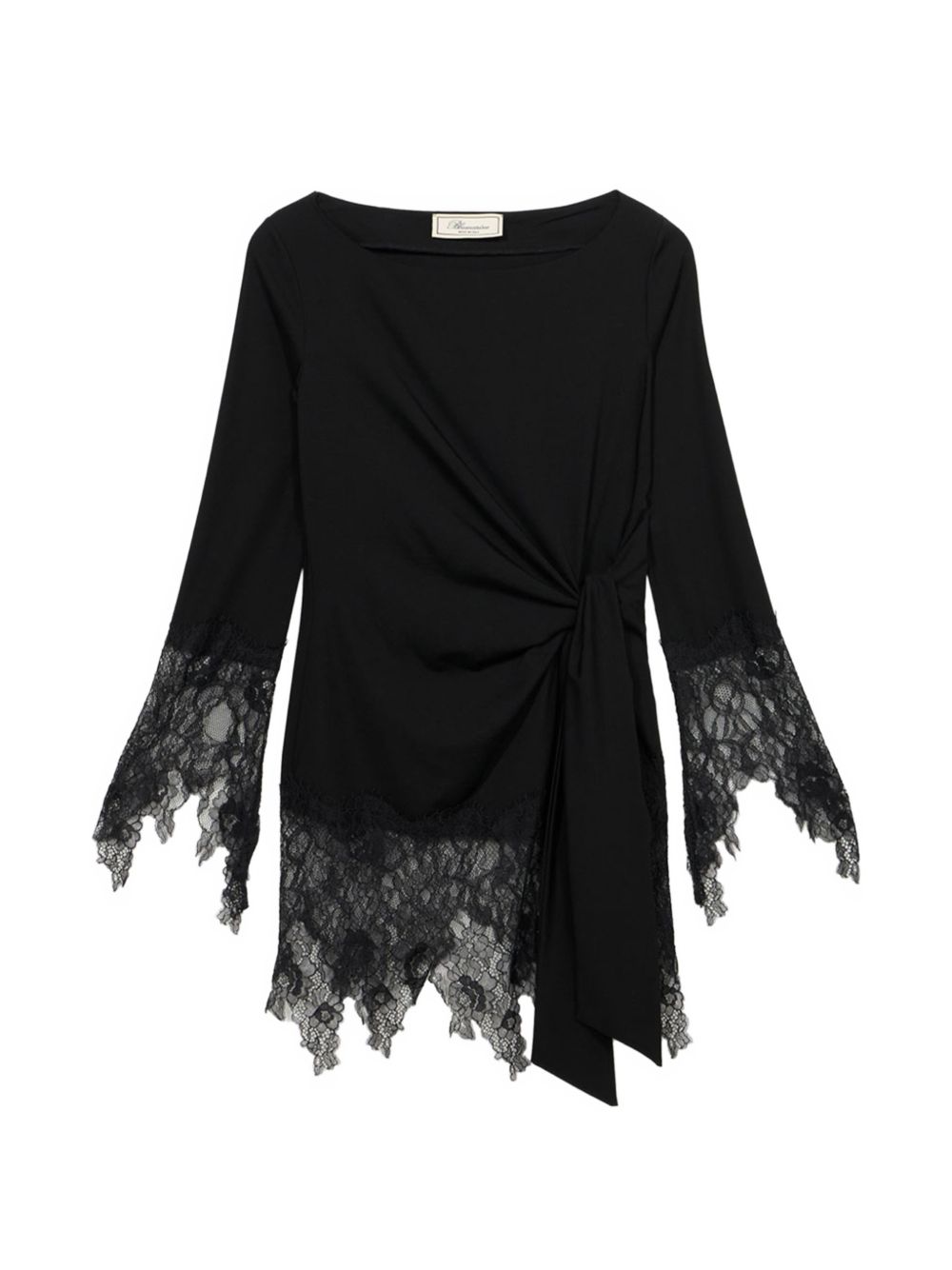 BLUMARINE Abito corto nero con pizzo 