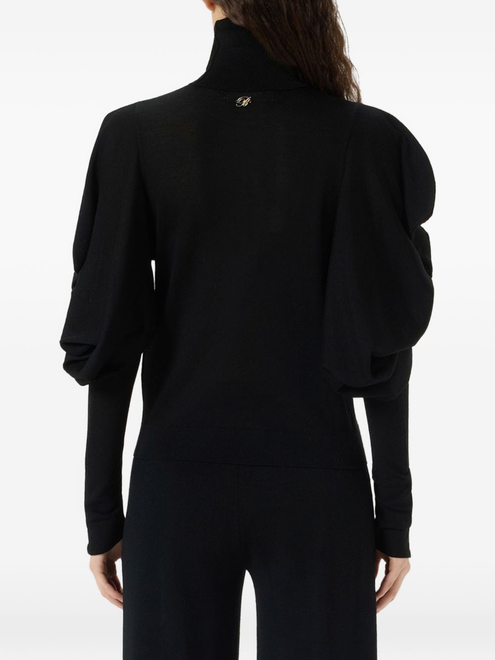 BLUMARINE Maglia Nera a Collo Alto 