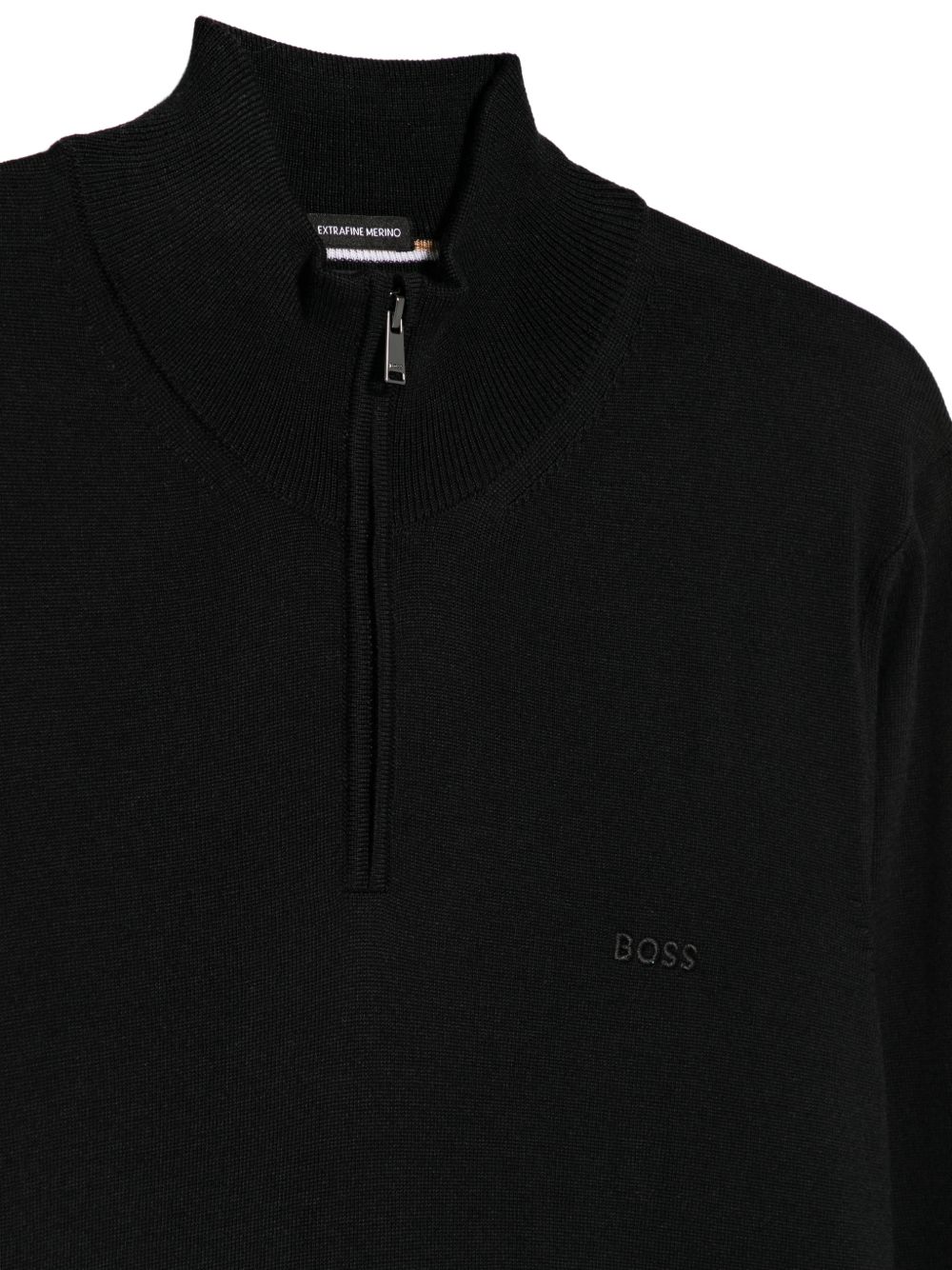 BOSS Maglione Troyer Ebenji nero in lana merino 