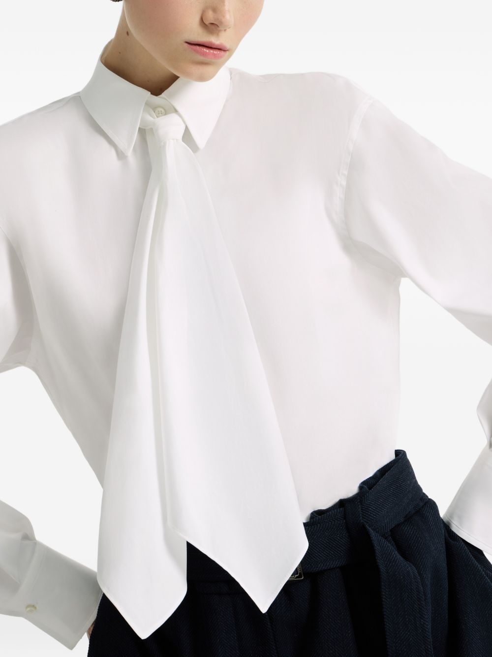 BRUNELLO CUCINELLI Camicia elegante con cravattino incorporato 
