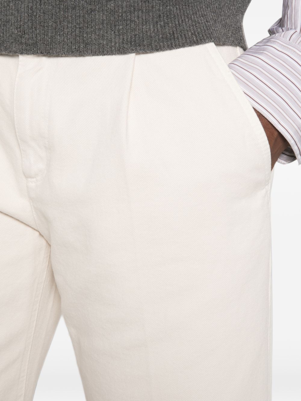 BRUNELLO CUCINELLI Pantalone in denim con tasche bianco 