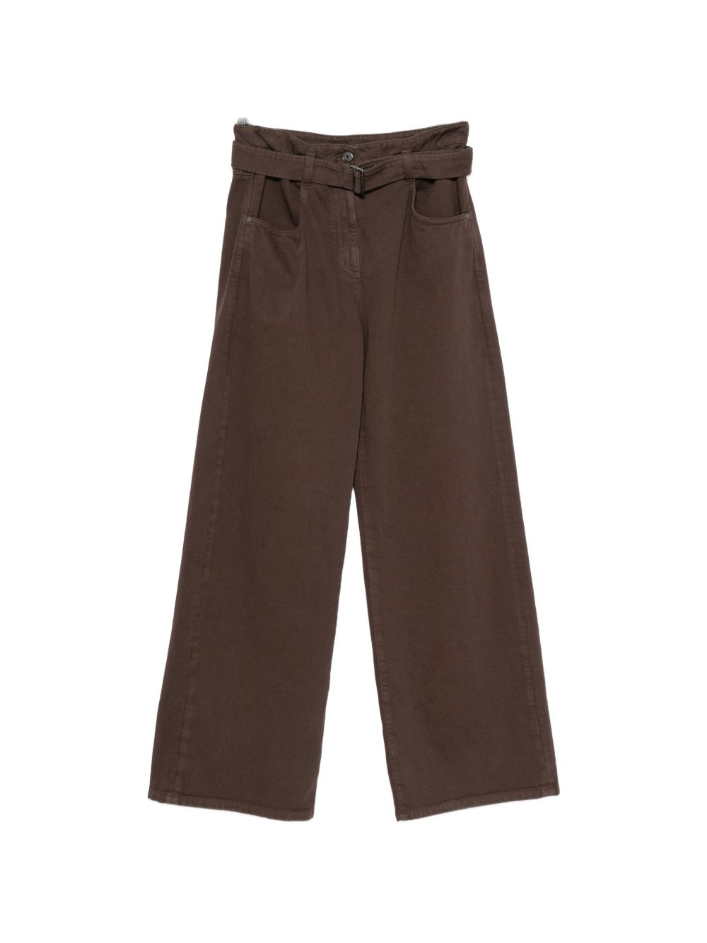 BRUNELLO CUCINELLI Pantalone in denim con cintura in dotazione marrone 