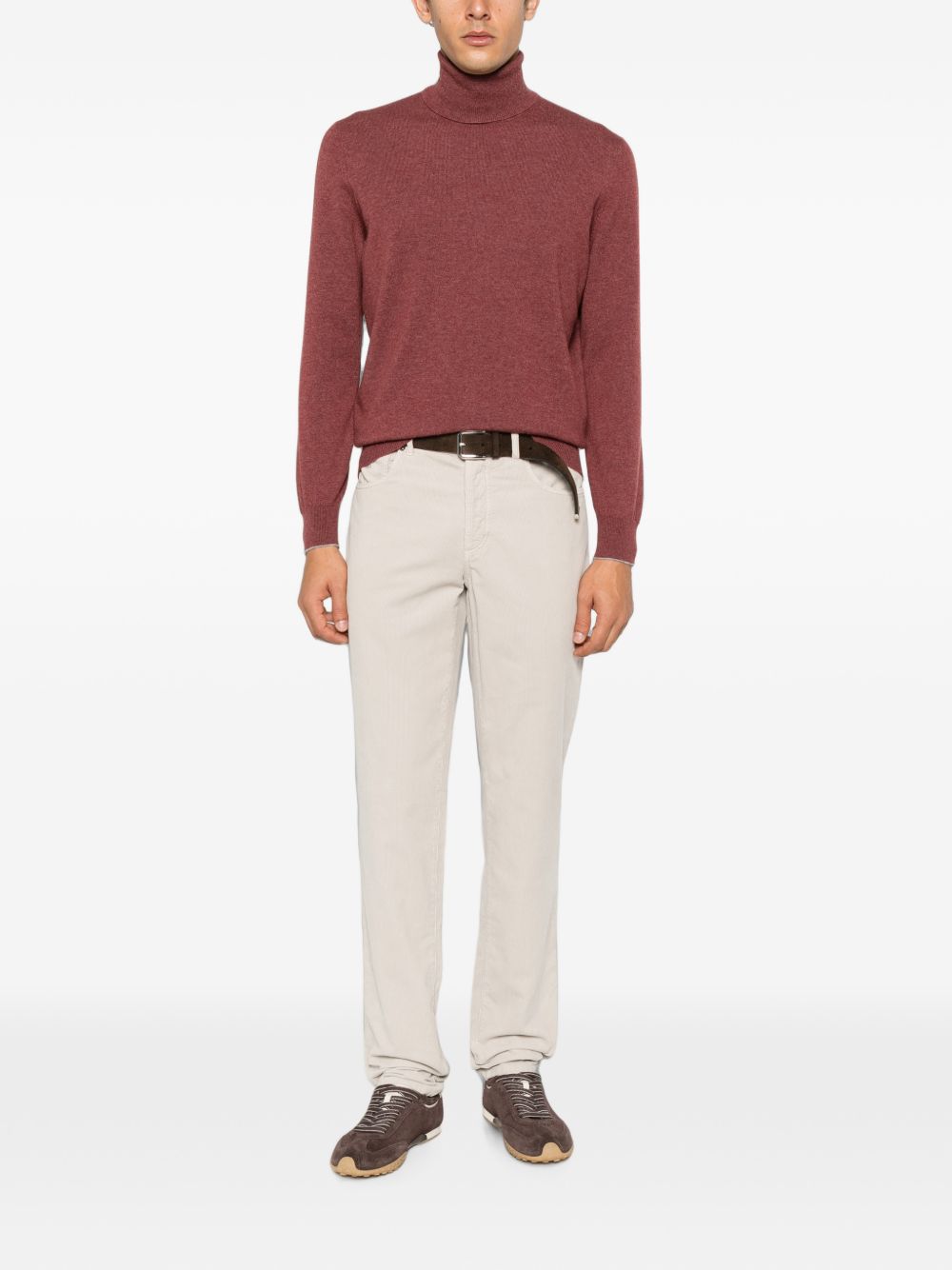 BRUNELLO CUCINELLI Pantaloni in cotone con tasche beige 