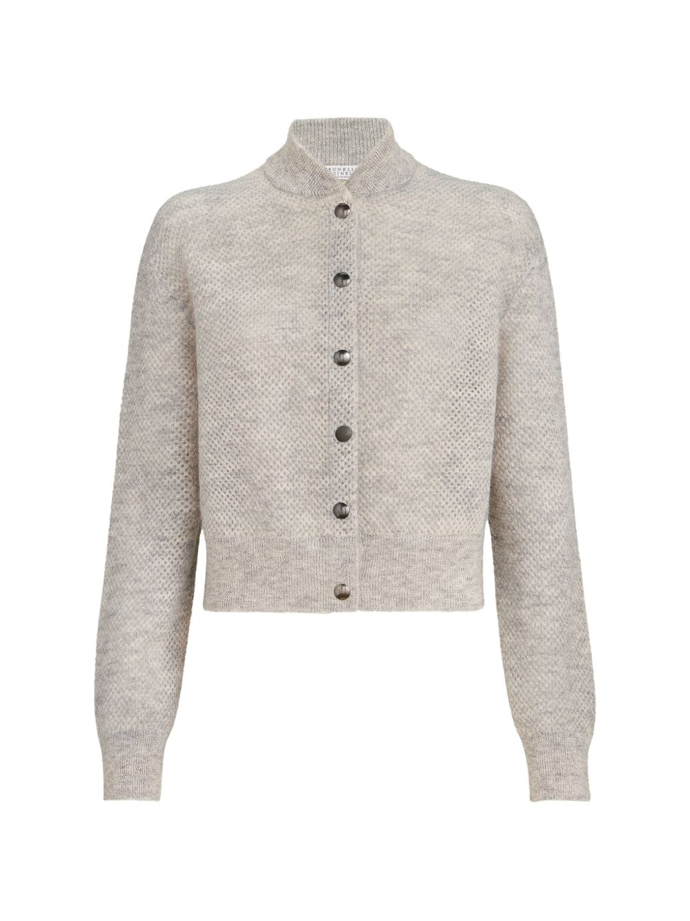 BRUNELLO CUCINELLI Cardigan in misto lana con bottoni argentati 