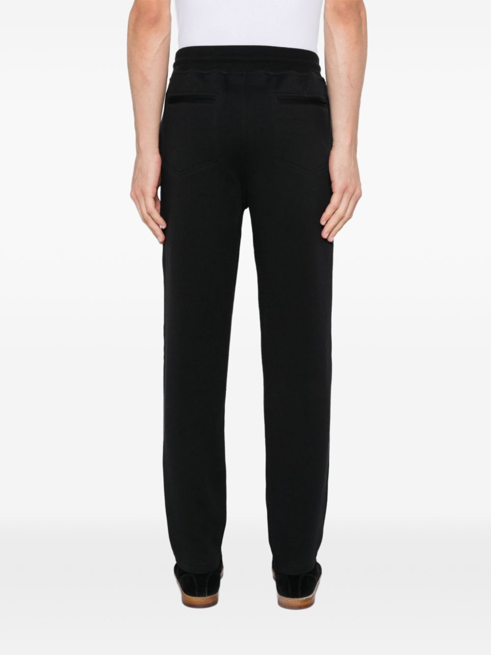 BRUNELLO CUCINELLI Pantaloni casual eleganti in cotone elasticizzato con coulisse neri 
