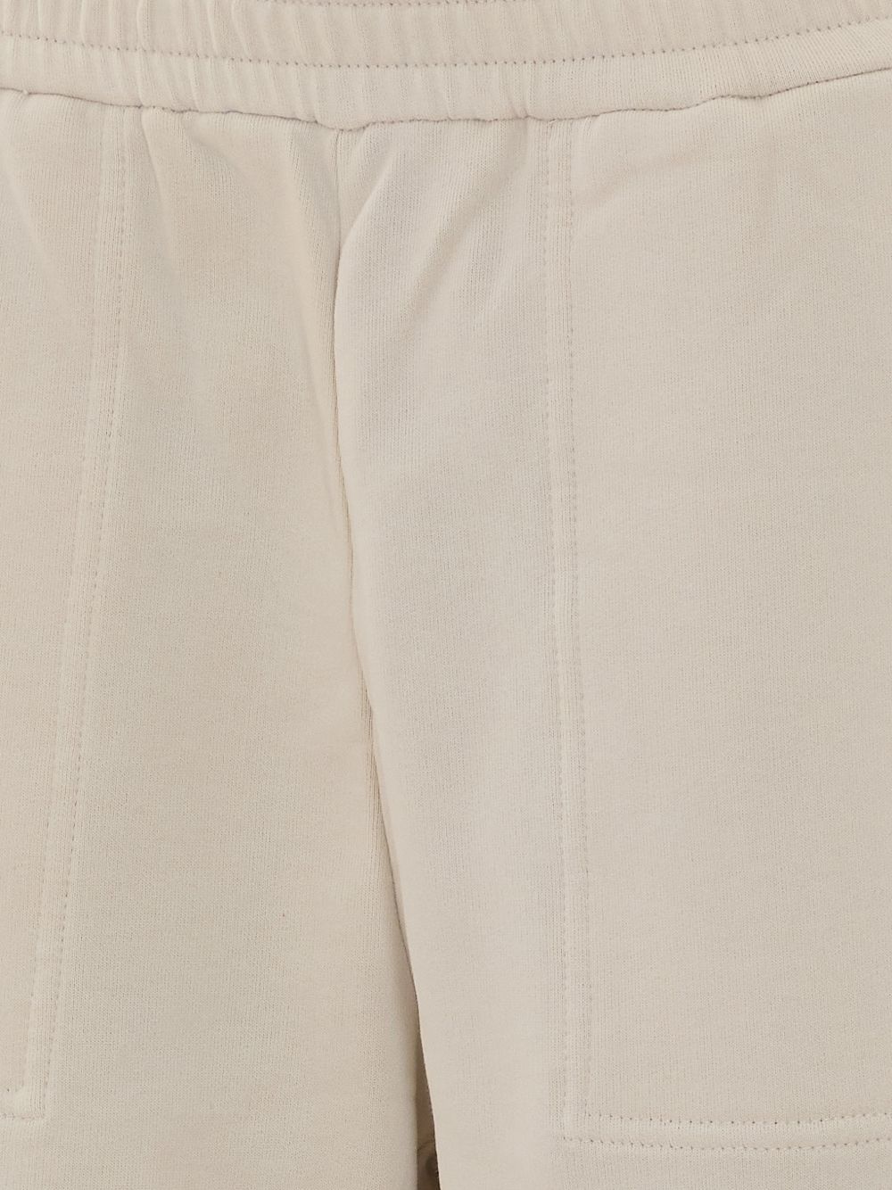 BRUNELLO CUCINELLI Pantaloni comfy in cotone beige chiaro con elastico in vita 